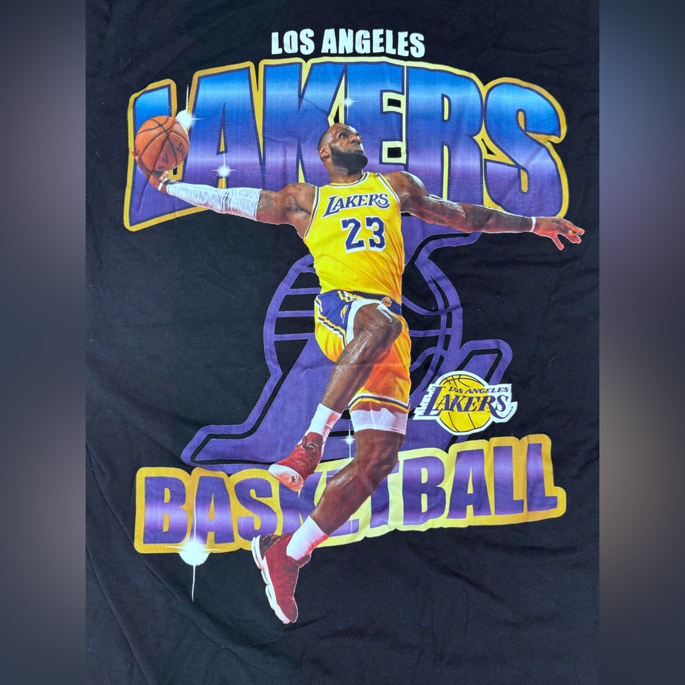 Lebron James #23 Los Angeles Lakers Mens Graphic Shirt Medium Black NBA - Picture 4 of 6